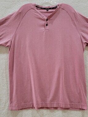 Public Rec Shirt Men’s 2XL Henley Pink Pima Cotton Blend Raglan Stretch Casual